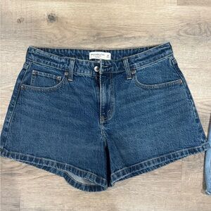Abercrombie & Fitch mid rise, a line, curve love denim shorts